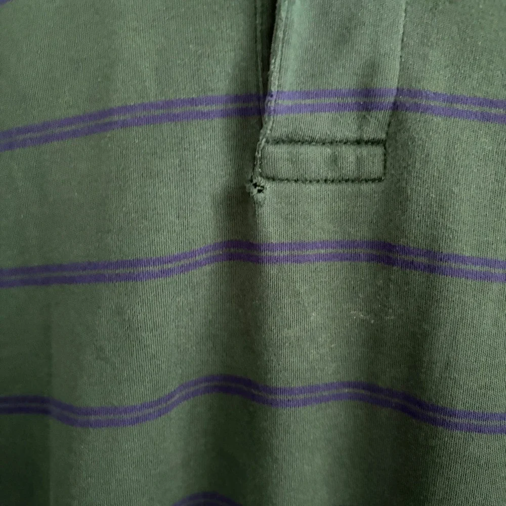 Polo Ralph Lauren Mens XL Green Purple Striped Short Sleeve Polo Shirt